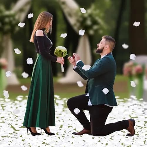 BESKIT Artificial Fake Rose Petals, Silk Flowers Petals, 3000 PCS, White | Reusable, Realistic Wedding Decor thumbnail 5