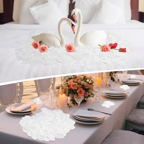 BESKIT Artificial Fake Rose Petals, Silk Flowers Petals, 3000 PCS, White | Reusable, Realistic Wedding Decor thumbnail 7