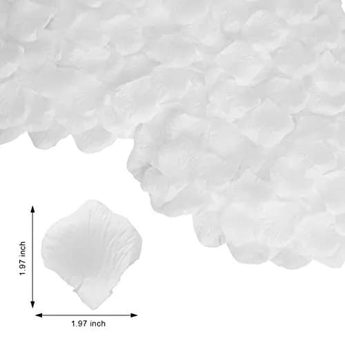 BESKIT Artificial Fake Rose Petals, Silk Flowers Petals, 3000 PCS, White | Reusable, Realistic Wedding Decor thumbnail 2