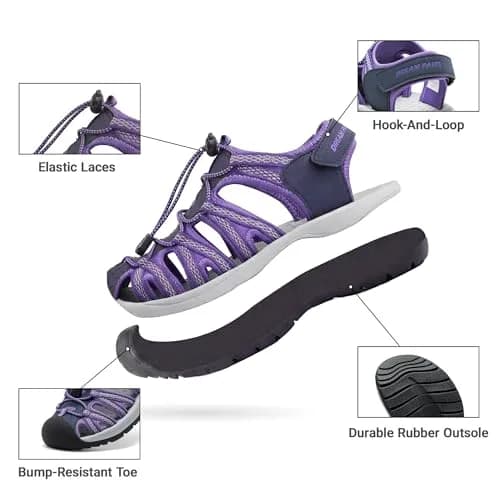 DREAM PAIRS Women's Closed Toe Sport Athletic Sandals 2.5 cm (1" Approx) | Comfortable Fisherman Style thumbnail 6