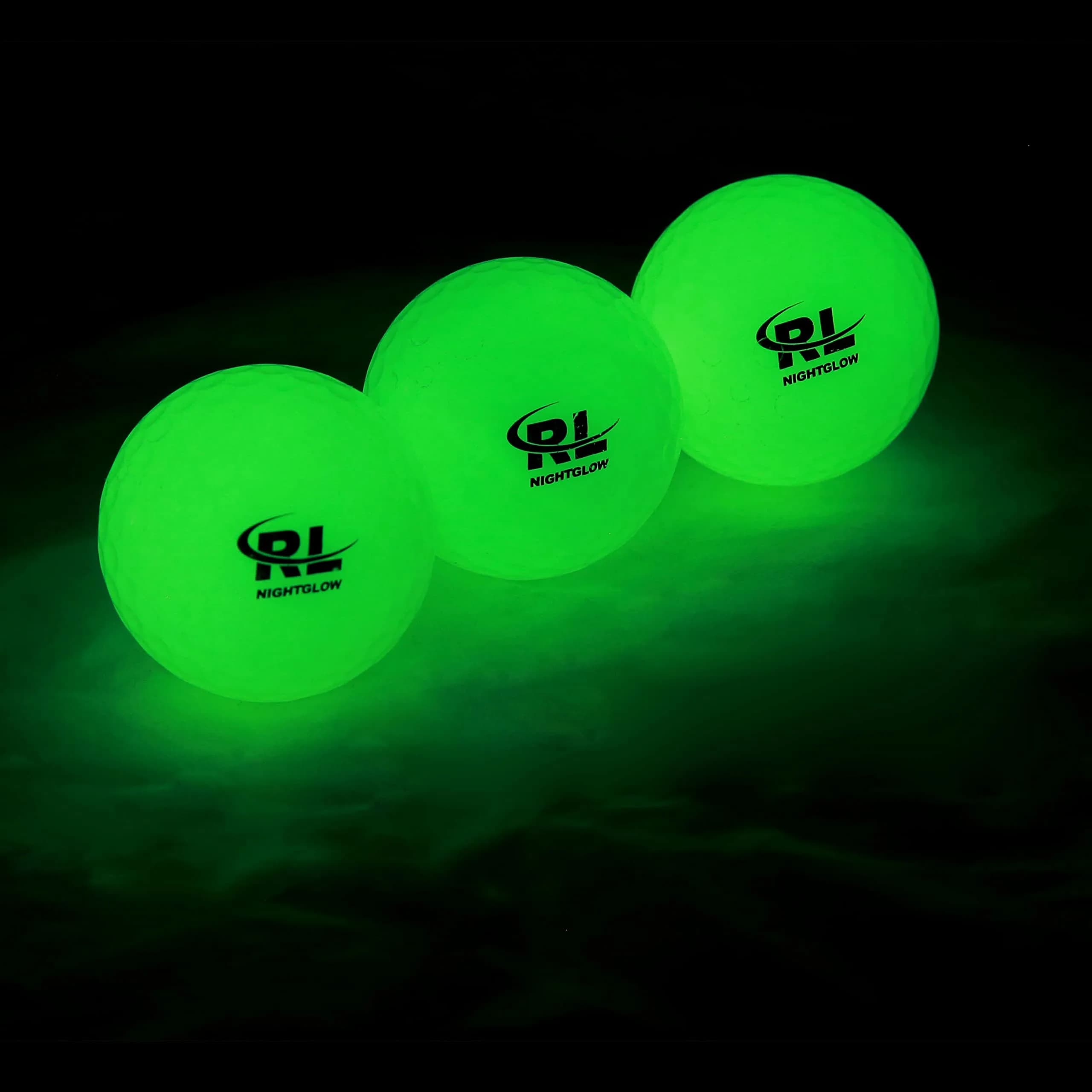 R&L Glow Golf Balls for Night Sports - 3 Pack with UV Flashlight | Play Golf After Dark