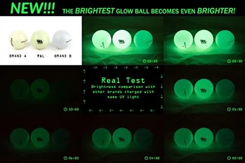 R&L Glow Golf Balls for Night Sports - 3 Pack with UV Flashlight | Play Golf After Dark thumbnail 3