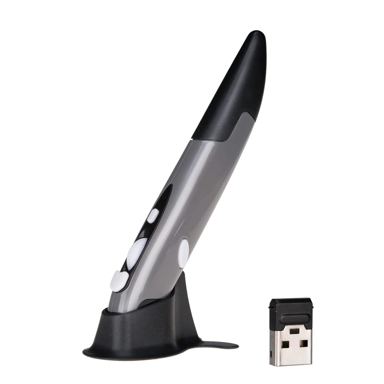 lychee Wireless Optical Pen Mouse Grey | 1600 DPI Adjustable Handwriting Mini Air Mouse for PC Laptop Mac - main product image