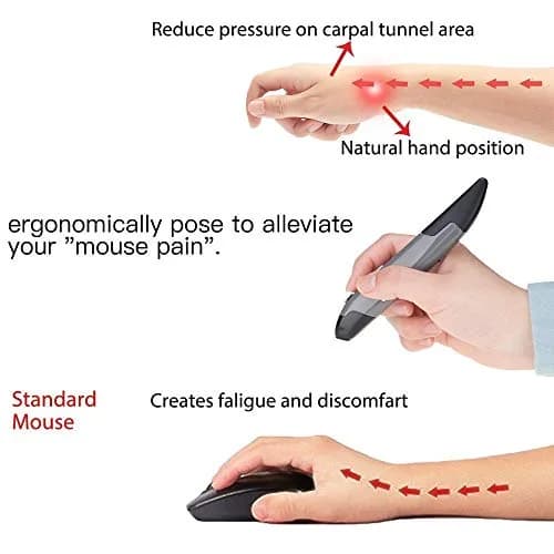 lychee Wireless Optical Pen Mouse Grey | 1600 DPI Adjustable Handwriting Mini Air Mouse for PC Laptop Mac thumbnail 4