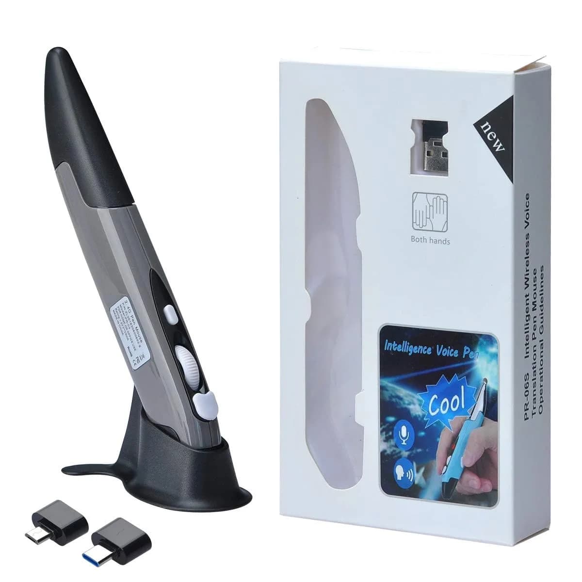 lychee Wireless Optical Pen Mouse Grey | 1600 DPI Adjustable Handwriting Mini Air Mouse for PC Laptop Mac - view 7