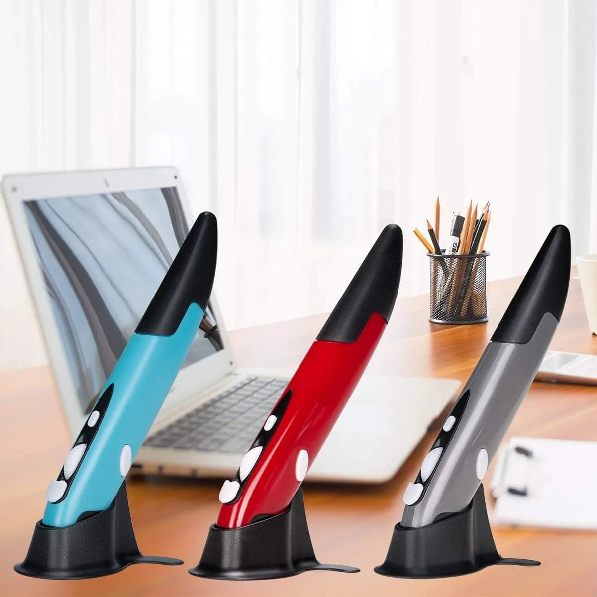 lychee Wireless Optical Pen Mouse Grey | 1600 DPI Adjustable Handwriting Mini Air Mouse for PC Laptop Mac - view 8