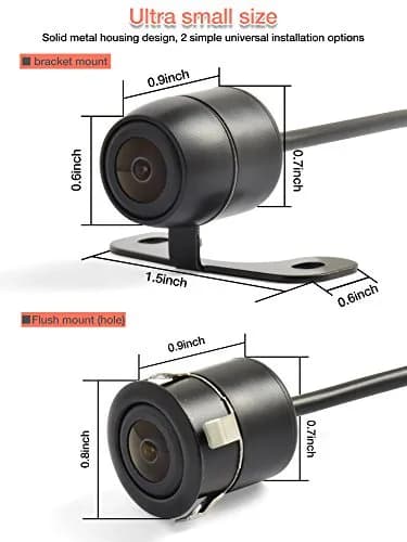 NOAUKA HD Universal Backup Camera 160° FOV Black | CMOS Sensor, 12V DC thumbnail 2