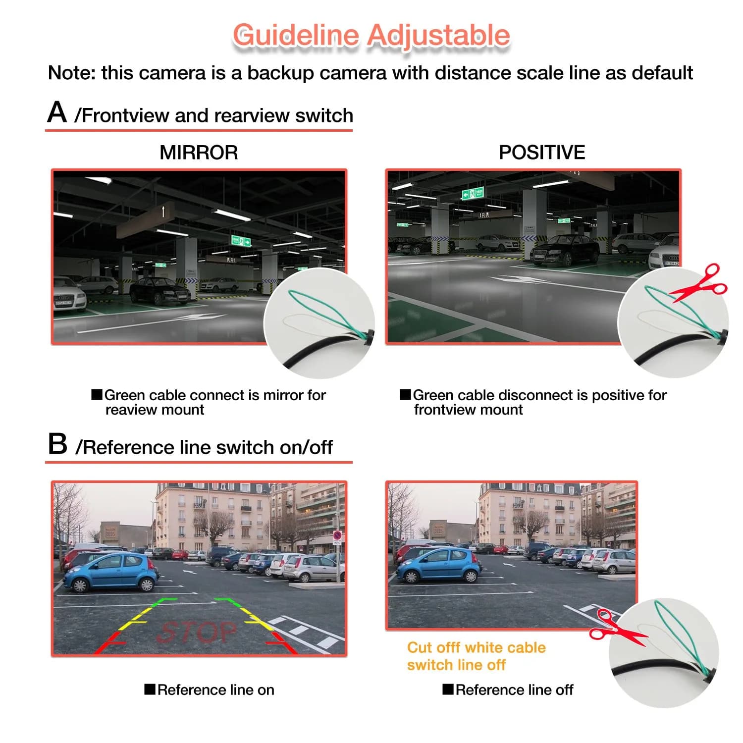 NOAUKA HD Universal Backup Camera 160° FOV Black | CMOS Sensor, 12V DC - view 4
