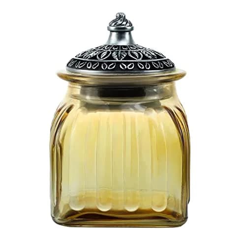 SOCOSY Vintage Crystal Glass Candy Jar with Lid 24 oz | Elegant Kitchen Storage & Wedding Gift thumbnail 1