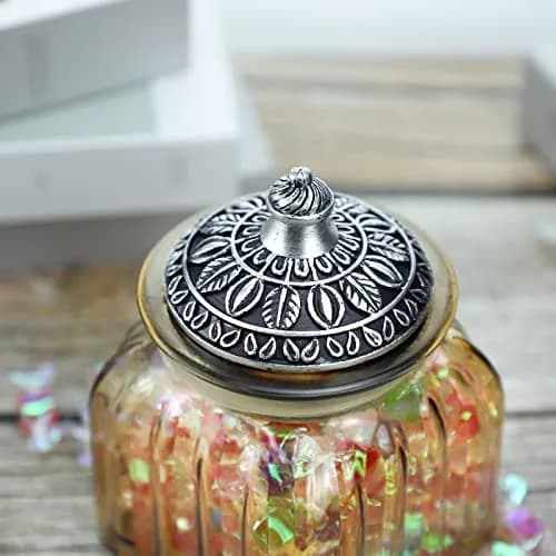 SOCOSY Vintage Crystal Glass Candy Jar with Lid 24 oz | Elegant Kitchen Storage & Wedding Gift thumbnail 5