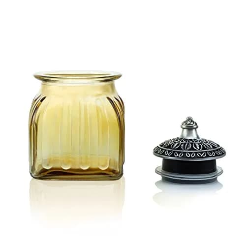 SOCOSY Vintage Crystal Glass Candy Jar with Lid 24 oz | Elegant Kitchen Storage & Wedding Gift thumbnail 2