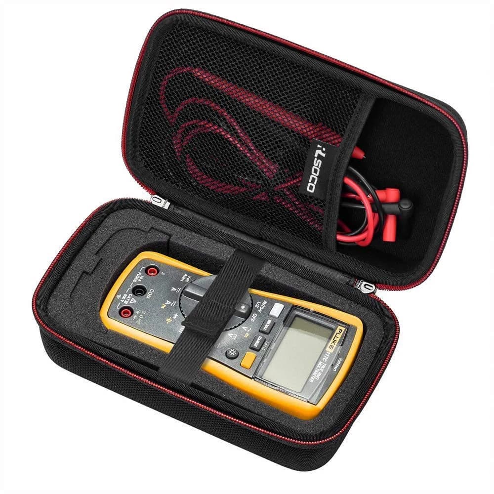 RLSOCO Carrying Case for Fluke 62 Max/62 Max+/561/59 Max+/59 Max/64 Max/59 Mini/ST20 Max/PerfectPrime IR0001 | Durable Infrared Thermometer Case — Red Zip