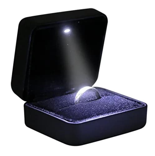 Omeet LED Mini Ring Box with Velvet Lining & Spotlight | Proposal, Engagement, Wedding thumbnail 1