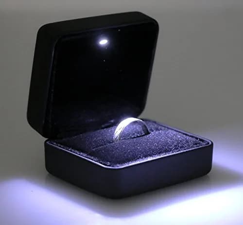 Omeet LED Mini Ring Box with Velvet Lining & Spotlight | Proposal, Engagement, Wedding thumbnail 5
