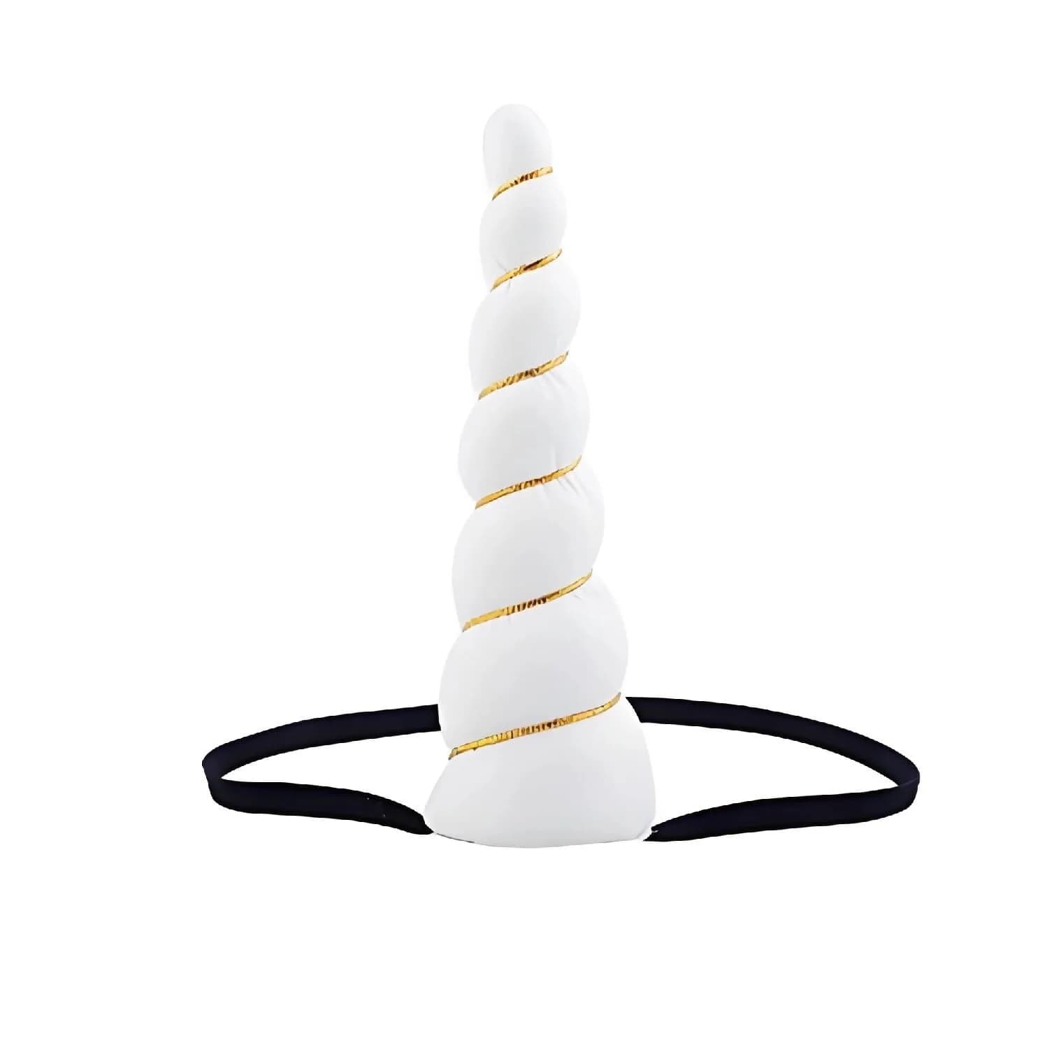 Love Sweety White Costume Headwear | Unicorn Horn Elastic Headband for Cosplay & Parties (One Size)
