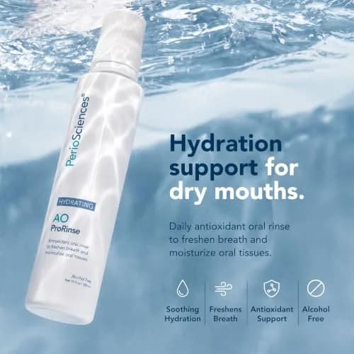 PerioSciences AO ProRinse Hydrating Mouth Rinse 10 Fl Oz | Moisturizing Oral Care for Dry Mouth & Gum Health thumbnail 2