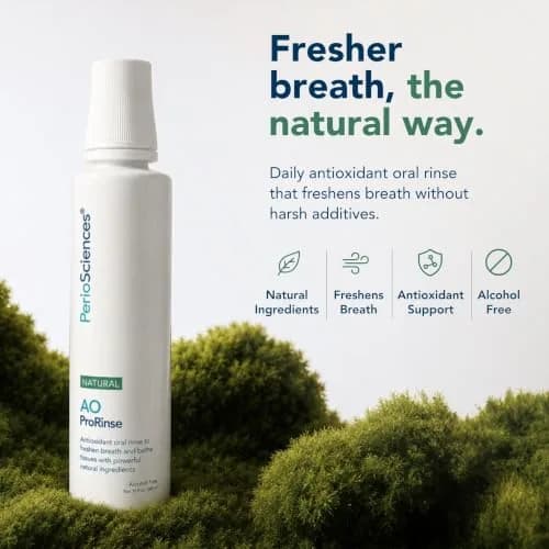 PerioSciences AO ProRinse Natural Mouthwash with Antioxidants and Amino Acids | Fluoride-Free, 10 Fl Oz thumbnail 2