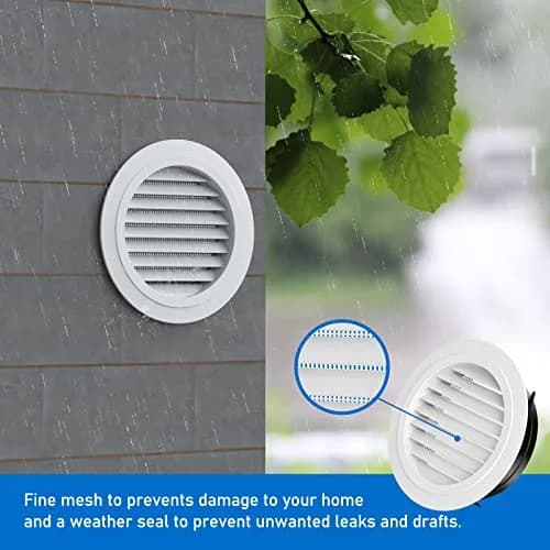 Hon&Guan 8'' Soffit Exhaust Vent, 200mm Round Wall Vent Cover for Bathroom Office Home thumbnail 5