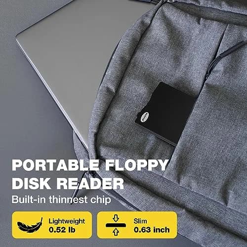 RAAYOO 3.5" Floppy Disk Drive - Portable 1.44 MB FDD USB for Mac & Windows 10/7/8 PC - Black thumbnail 5