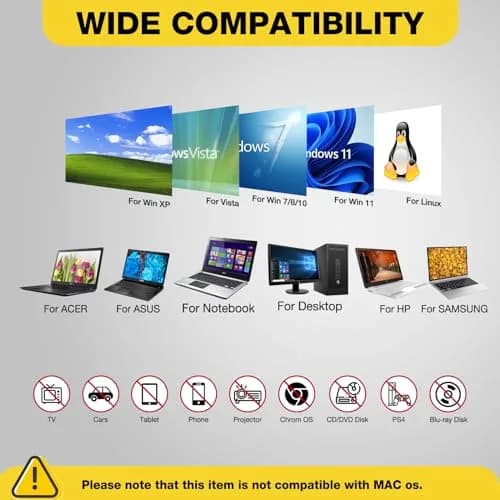 RAAYOO 3.5" Floppy Disk Drive - Portable 1.44 MB FDD USB for Mac & Windows 10/7/8 PC - Black thumbnail 6