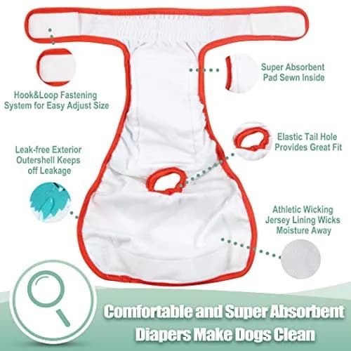 wegreeco Female Dog Diapers Medium | Reusable & Stylish Pattern for Incontinence & Heat thumbnail 6
