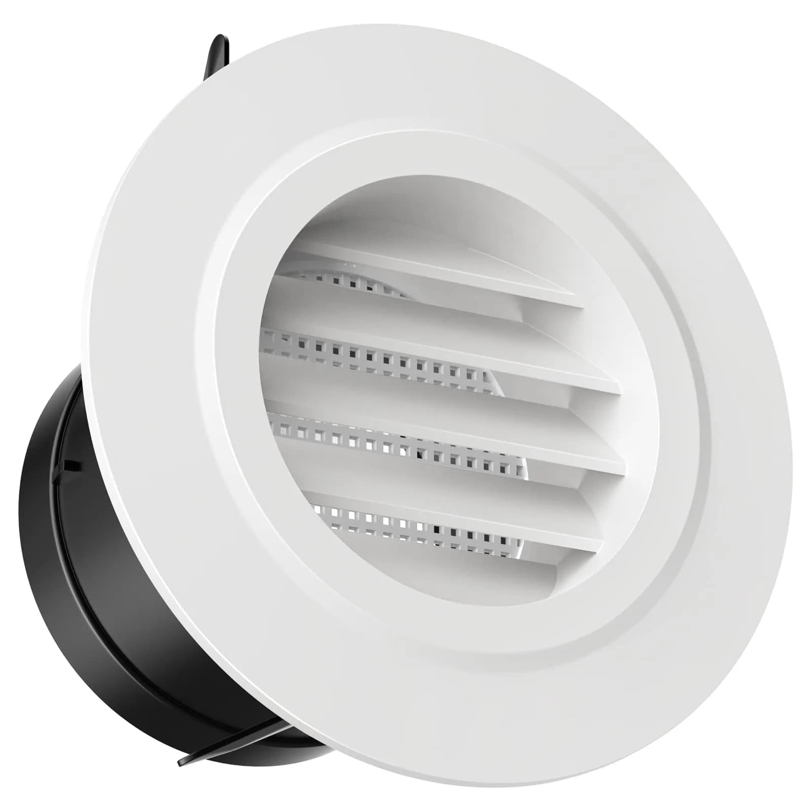 Hon&Guan 3 in Soffit Exhaust Vent, Round 75mm Vent Cover with Fly Screen for Bathroom Office Home