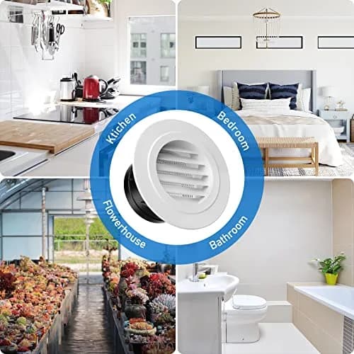 Hon&Guan White 4 Inch Soffit Vent with Fly Screen | ABS Plastic Round Exhaust Air Vent thumbnail 7