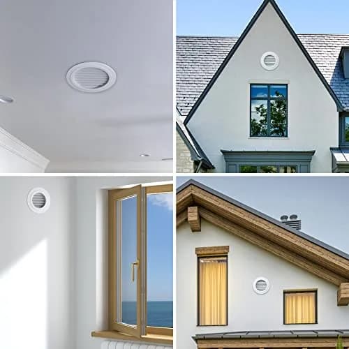 Hon&Guan White 4 Inch Soffit Vent with Fly Screen | ABS Plastic Round Exhaust Air Vent thumbnail 8