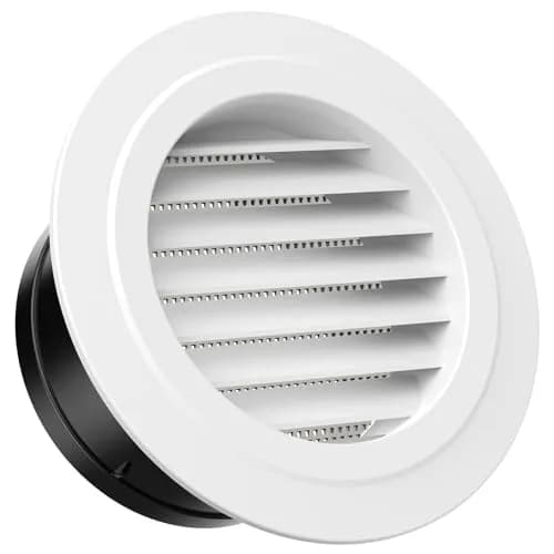Hon&Guan 5 in Soffit Exhaust Vent ø125mm | Round Air Vent Cover with Fly Screen for Bathroom Office Home thumbnail 1