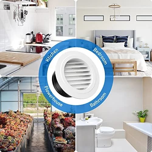Hon&Guan 5 in Soffit Exhaust Vent ø125mm | Round Air Vent Cover with Fly Screen for Bathroom Office Home thumbnail 6
