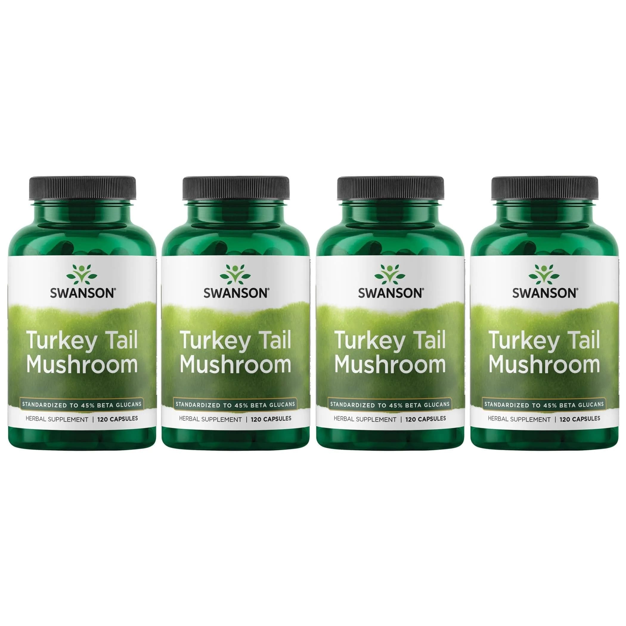 Swanson Turkey Tail Mushroom 500 mg 480 Count (Pack of 4) | Immune System Support with 45% Beta Glucans — Capsule