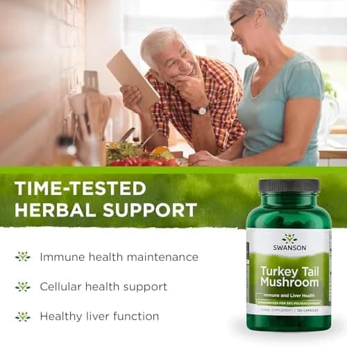 Swanson Turkey Tail Mushroom 500 mg 480 Count (Pack of 4) | Immune System Support with 45% Beta Glucans thumbnail 4