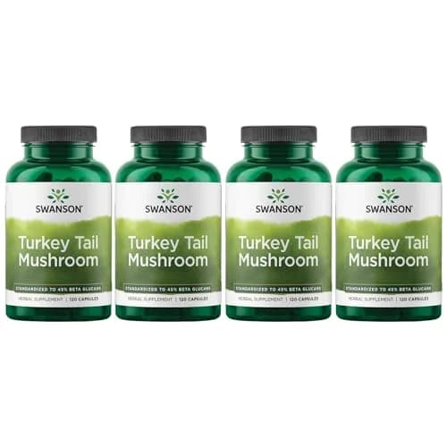 Swanson Turkey Tail Mushroom 500 mg 480 Count (Pack of 4) | Immune System Support with 45% Beta Glucans thumbnail 1