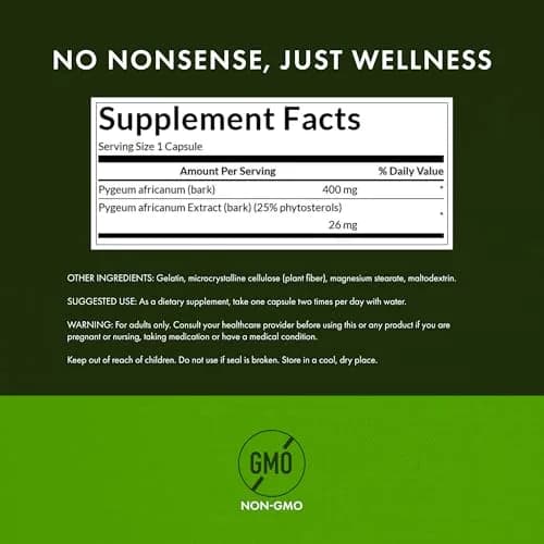 Swanson Pygeum Herbal Supplement for Men 400 mg (480 Capsules Total) | Supports Prostate, Bladder & Urinary Tract Health thumbnail 3