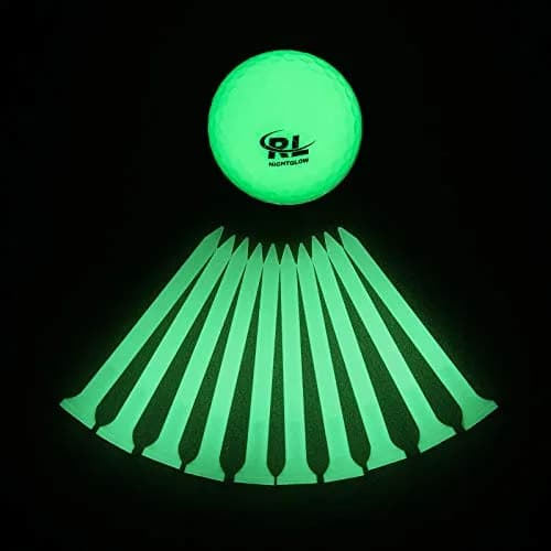 R&L Glow Golf Tees for Night Sports - 2 3/4 inch (7 cm) Pack of 10 | Glows 3 Min After 3 Sec Charge thumbnail 4