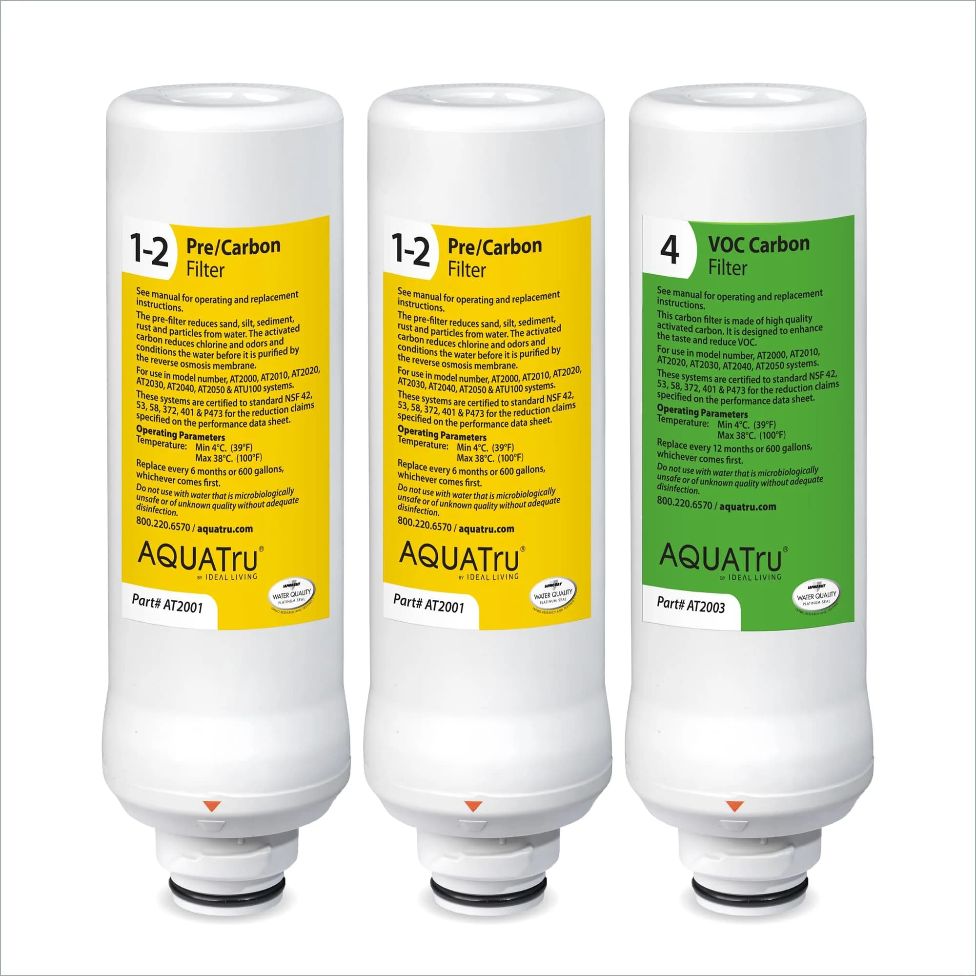 AQUA TRU Water Filter 1 Year Supply | Compatible with Reverse Osmosis Purifiers, 3 Pack