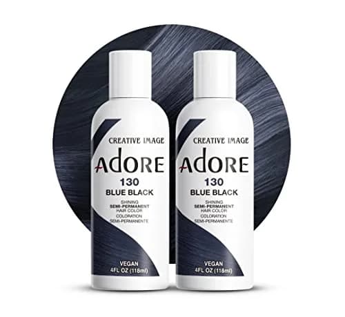 Adore Semi Permanent Hair Color 130 Blue Black 8 Fl Oz (2 Pack) | Vibrant Blue Black Hair Dye thumbnail 1