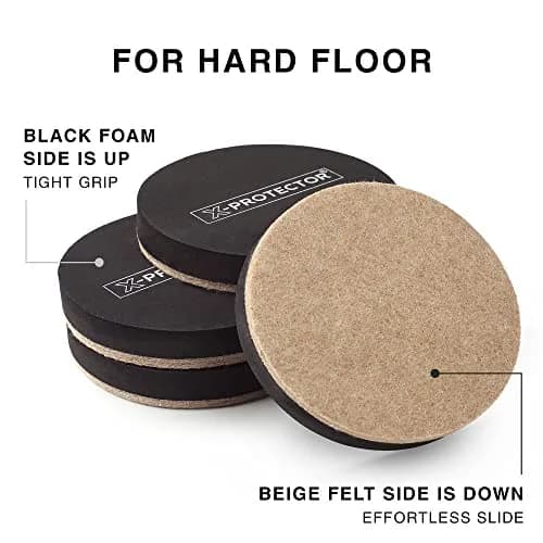 X-Protector Felt Furniture Sliders 8 pcs 4 3/4 inch | Heavy Duty Hardwood Floor Protectors thumbnail 4