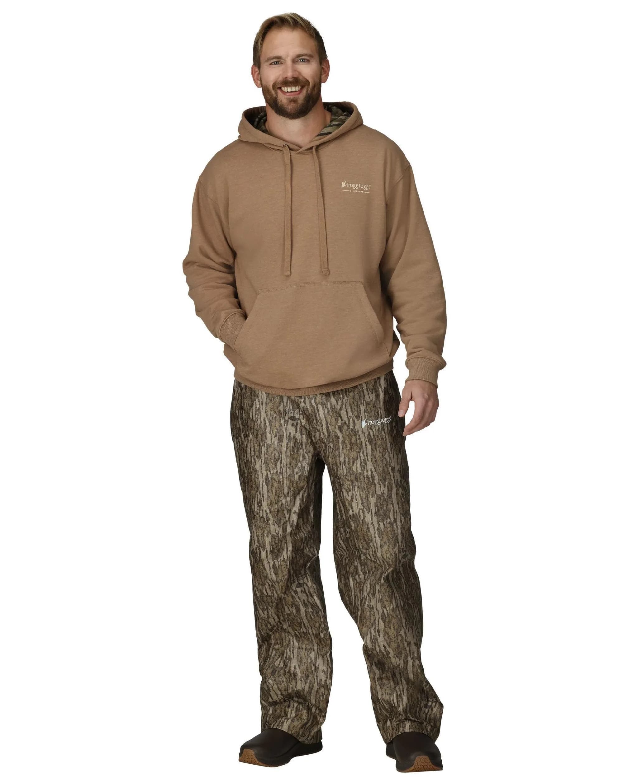 FROGG TOGGS Men's Classic Pro Action Waterproof Breathable Rain Pant, XX-Large | Mossy Oak Bottomland, 44-inch waist