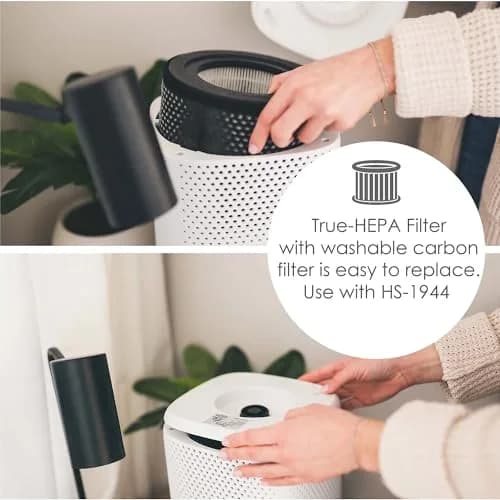 Crane Air Purifier with True HEPA Filter, UV Light, 250 Sq Feet Coverage | Sleep Mode & Timer thumbnail 6