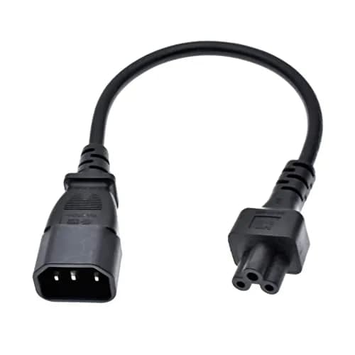 Tekit C14 to C5 Power Cord 0.3m (1ft) | IEC 320 C14 Male to C5 Female Adapter Cable thumbnail 1