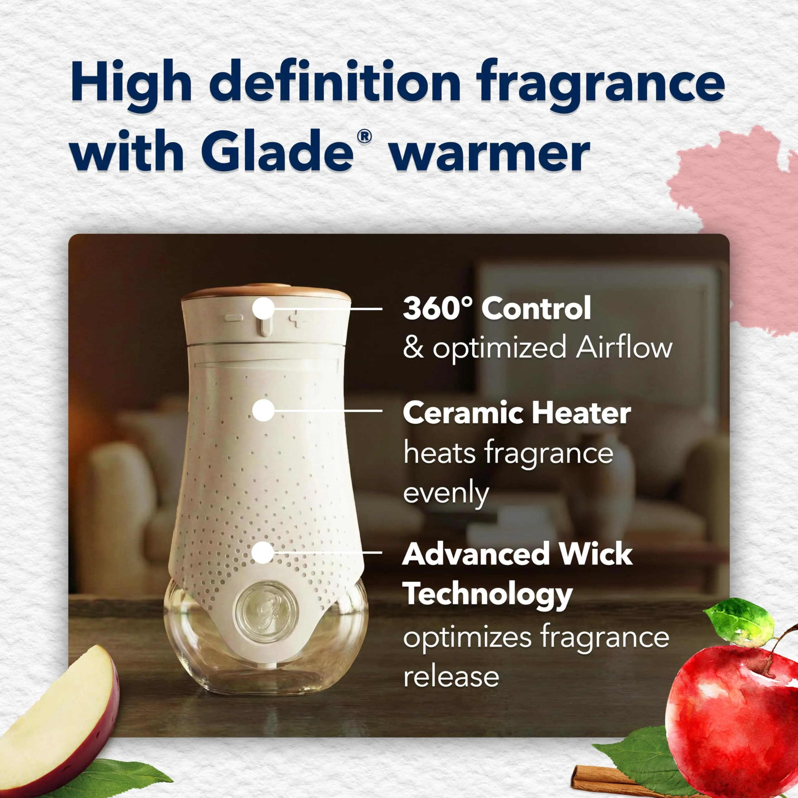 Glade Dewdrop Petals Apple Cinnamon PlugIns Refills Air Freshener, 5 Count | USA Import, Essential Oils - view 6