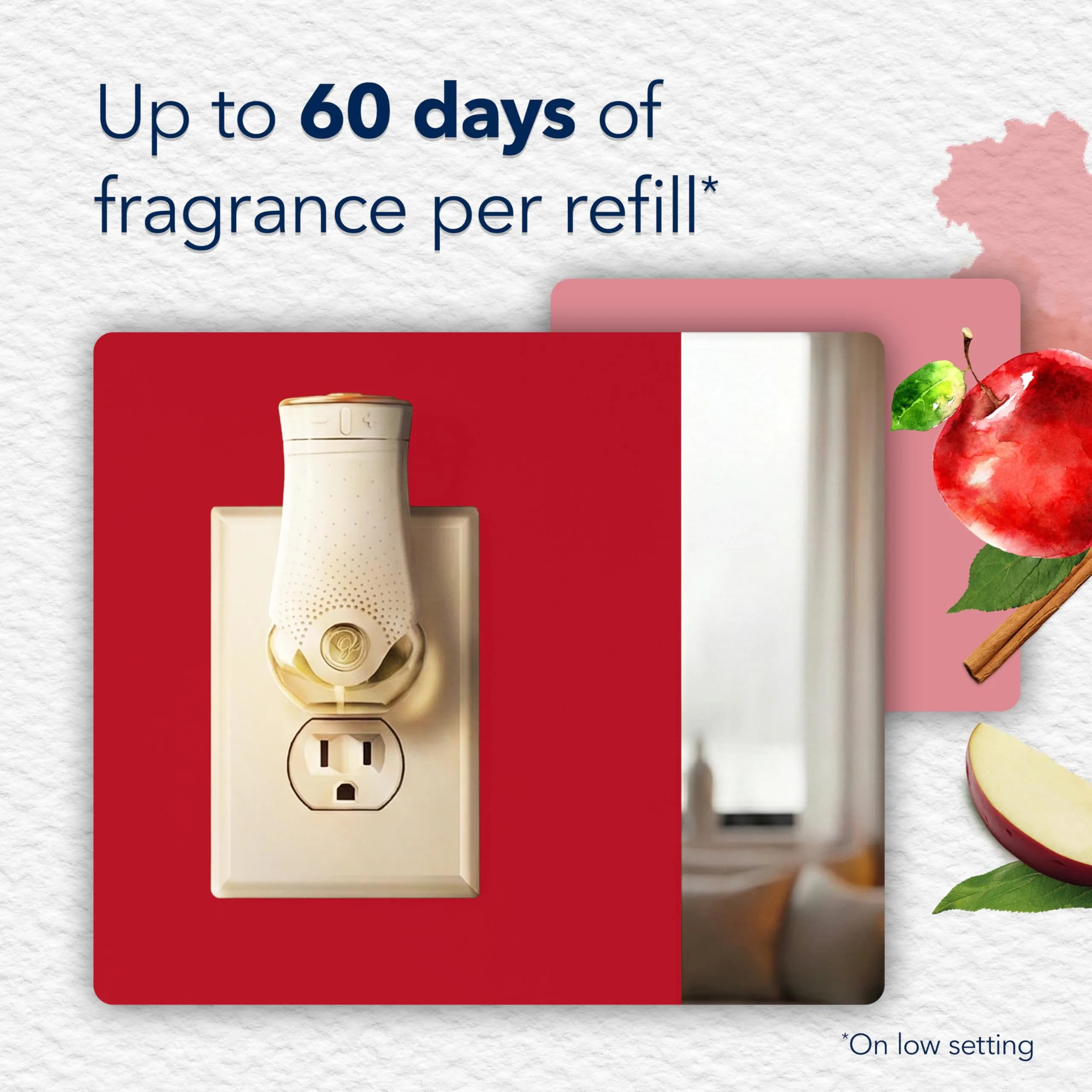 Glade Dewdrop Petals Apple Cinnamon PlugIns Refills Air Freshener, 5 Count | USA Import, Essential Oils - view 2