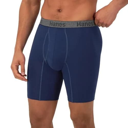 Hanes Mens 3-Pack Comfort Flex Fit Ultra Soft Stretch Boxer Briefs Long Leg, 2.27 kg (5 lb) | Breathable Support for Daily Wear thumbnail 4