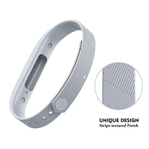 Greeninsync Replacement Band for Fitbit Flex 2, Large, Grey | Sports Classic Silicone Strap with Fastener Clasp thumbnail 7
