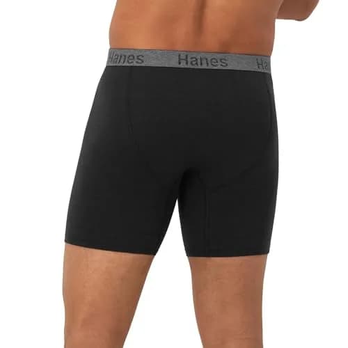 Hanes Mens 3-Pack Comfort Flex Fit Ultra Soft Stretch Boxer Briefs, Blue/Black, Large | Breathable Support & No-Ride-Up Fit thumbnail 4