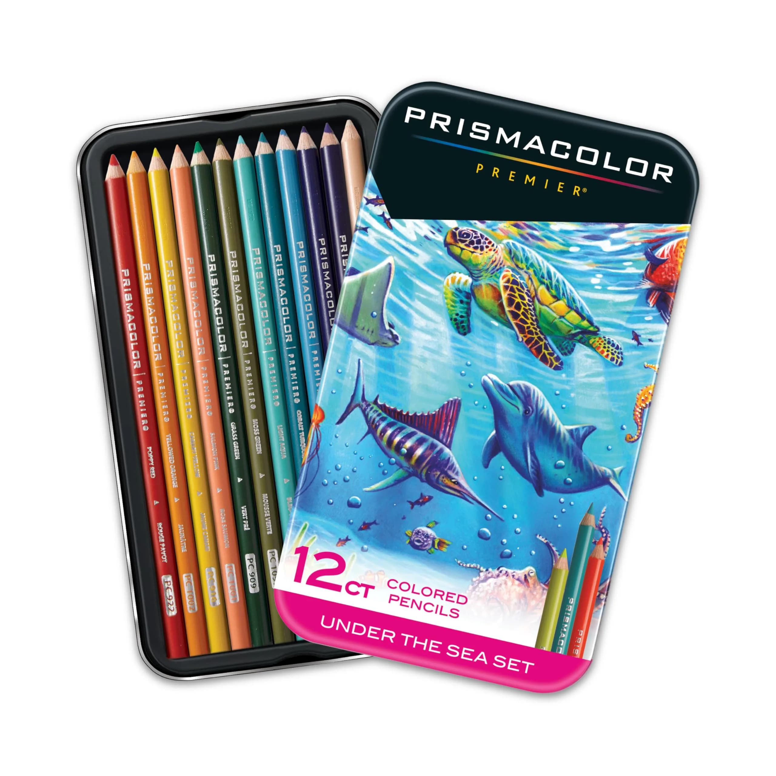 Prismacolor Premier Colored Pencils, Soft Core, Under The Sea Set, 12 Count | Artist-Quality Aquatic Scene Colors