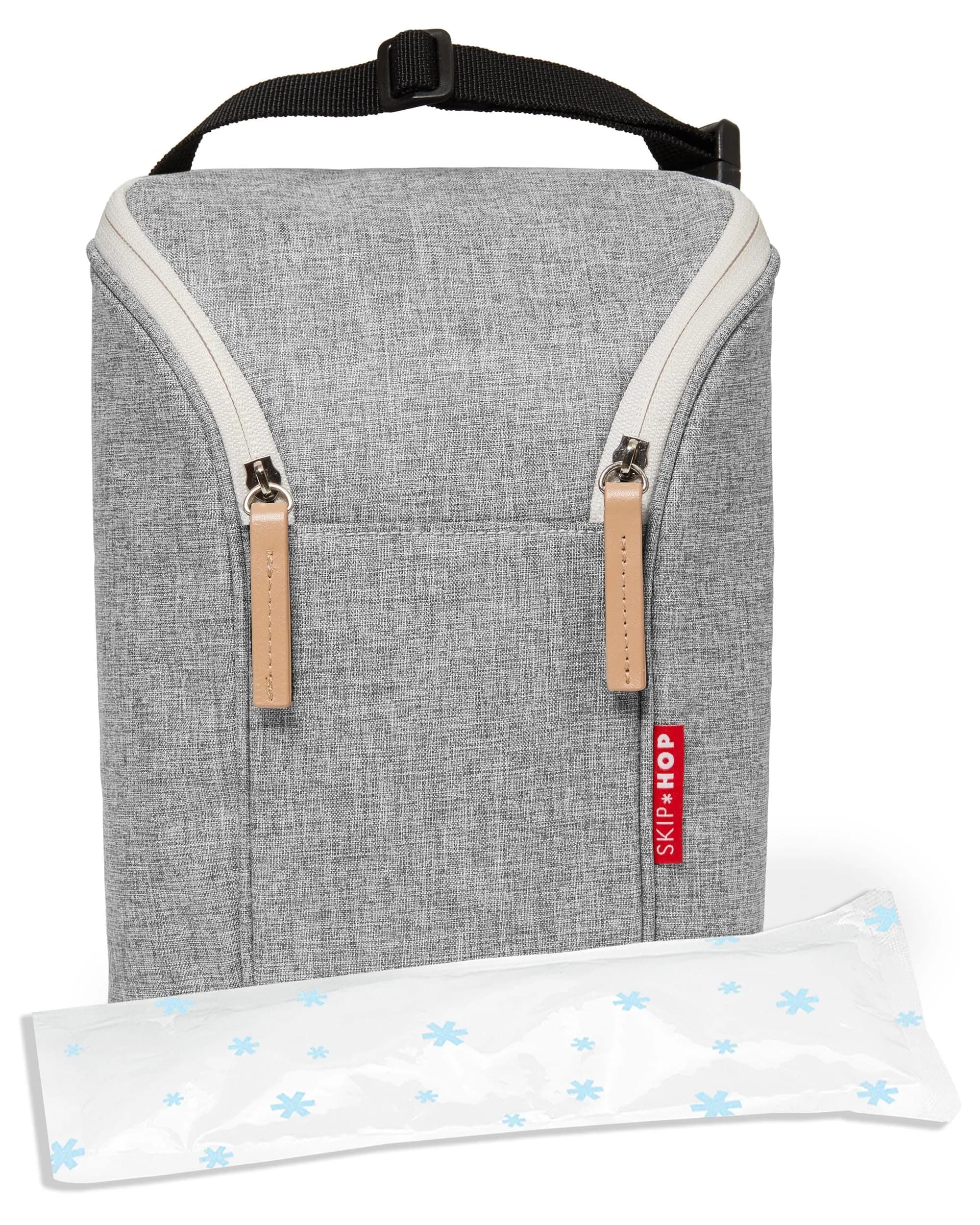Skip Hop Grab & Go Insulated Baby Bottle Bag, Grey Melange, 20.7cm (8.15in) x 25.3cm (9.96in) x 10.4cm (4.09in) | Keeps 2 Bottles Warm or Cold - view 6