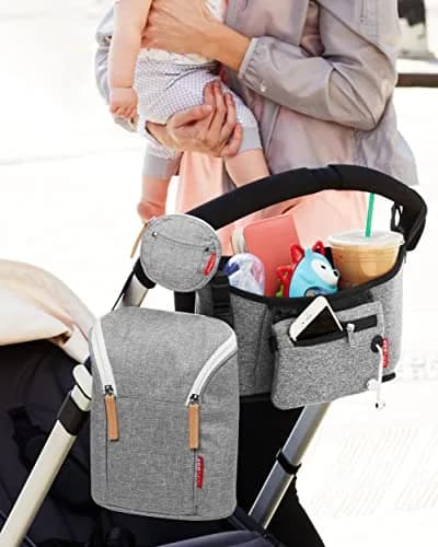 Skip Hop Grab & Go Insulated Baby Bottle Bag, Grey Melange, 20.7cm (8.15in) x 25.3cm (9.96in) x 10.4cm (4.09in) | Keeps 2 Bottles Warm or Cold thumbnail 7