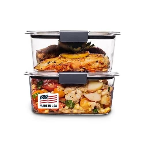 Rubbermaid Brilliance BPA-Free Food Storage Containers, Medium Deep, 4.7 Cup (1.1L) 2-Pack | Airtight & Leak-Proof for Indian Kitchens thumbnail 1